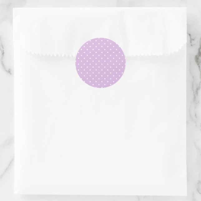 Adesivo Micro Bolinha Branco - Lilás Suave (Bolsa)
