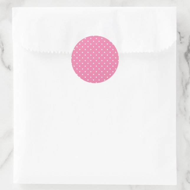 Adesivo Micro Bolinhas Branco - Rosa Fúcsia (Bolsa)