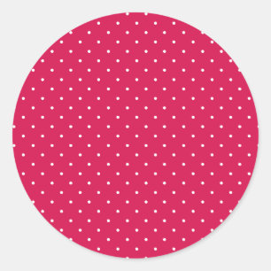 Adesivo Micro Bolinhas Branco - Vermelho Framboesa