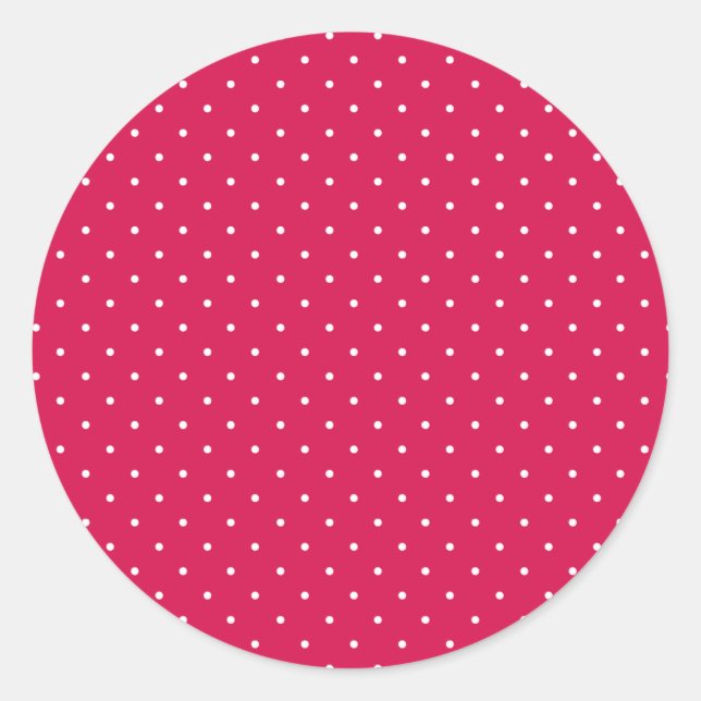 Adesivo Micro Bolinhas Branco - Vermelho Framboesa (Frente)