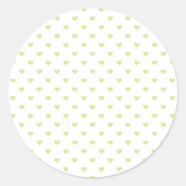 Adesivo Micro Hearts Spring Green - Branco (Frente)