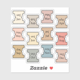 Adesivo Micro Monthly Index Tab Pastel Bujo Planner Labels