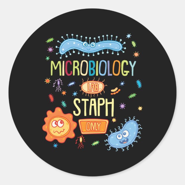 Adesivo Microbiologista Biology Microbiology Lab Staph (Frente)