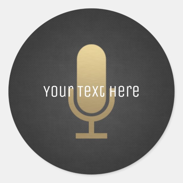 Adesivo Microfone Dourado (Frente)