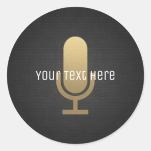Adesivo Microfone Dourado