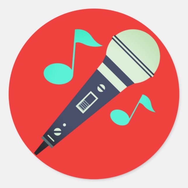 Adesivo Microfone Musical Emoji (Frente)