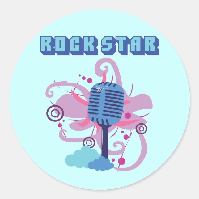 Adesivo Microfone Rock Star (Frente)