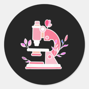 Adesivo Microscópio Floral de Laboratório de Ciências Biól