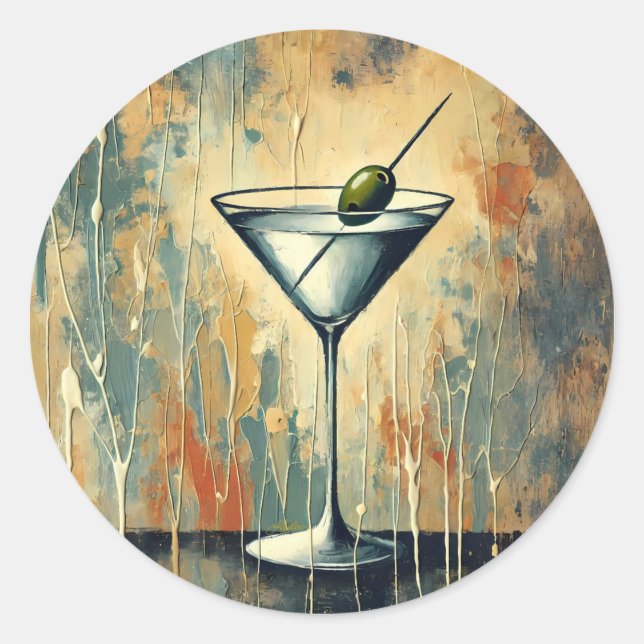 Adesivo Mid Century Mixed Media Martini Art (Frente)