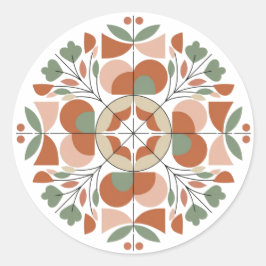 Adesivo Mid-Century Modern Abstract Floral Sticker