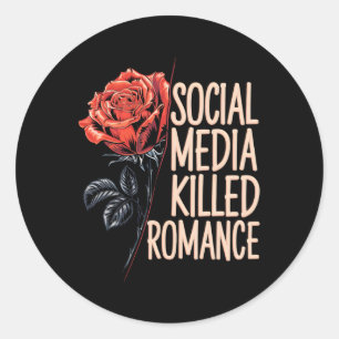 Adesivo Mídia Social Matou Romance Meme Namorados Vermelho