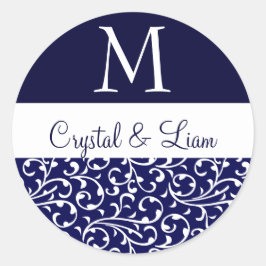 Adesivo MIDNIGHT - AZUL e Casamento tema damasco BRANCO