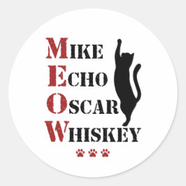 Adesivo Mike Echo Oscar Whiskey MEOW Cat