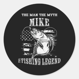Adesivo Mike Homem Mito Lenda da Pesca Nome Personalizado
