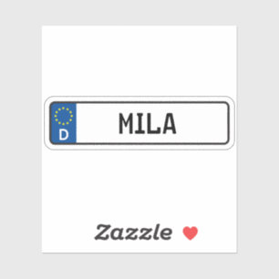 Adesivo Mila German Car License Plate Sticker