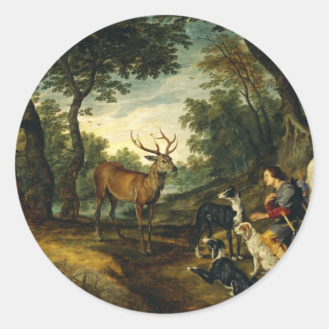 Adesivo Milagre do Santo Hubert por Peter Paul Rubens (Frente)