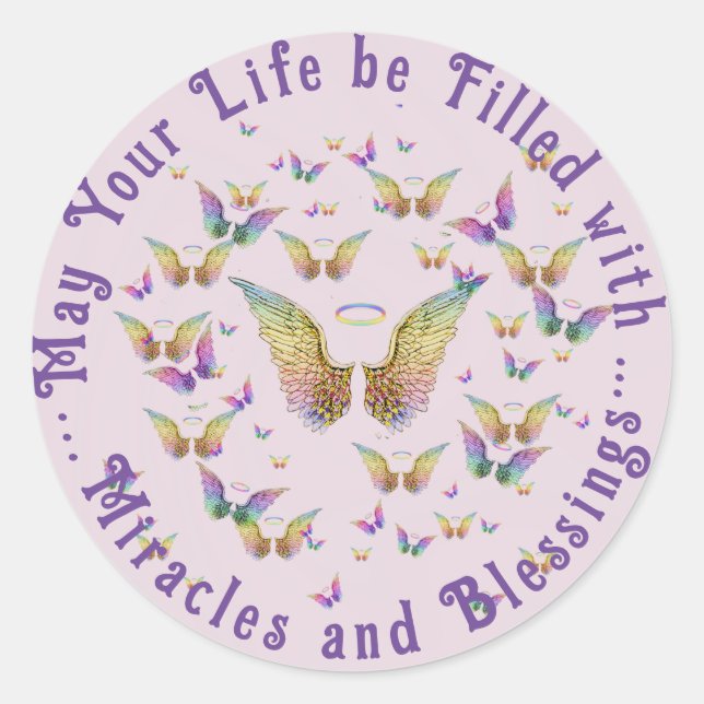Adesivo Milagres e Bênçãos Angel WIngs (Frente)