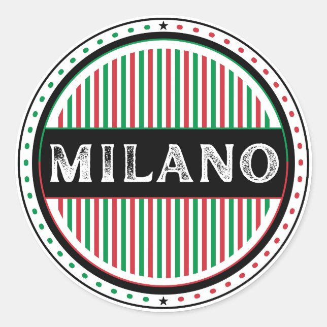 Adesivo Milano City Pride Emblem – Italian Identity (Frente)