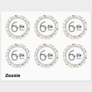 Adesivo Milestone Baby Girafes and Balloons, 6 meses