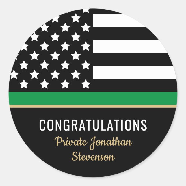 Adesivo Militares Thin Green Line - Parabéns Americanos (Frente)