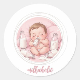 Adesivo Milkaholic Baby Print | Cute Nursery Funny Art