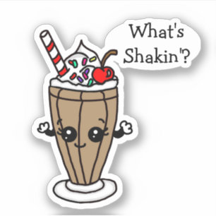 Adesivo Milkshake de Chocolate O Que Está Sacudindo"
