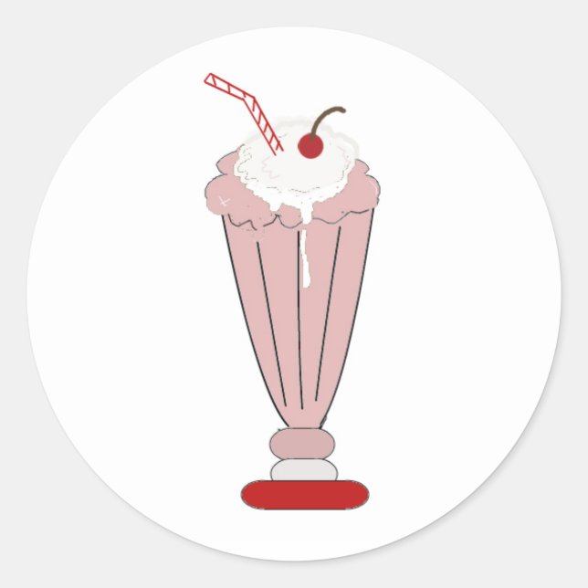 Adesivo Milkshake de Morango (Frente)