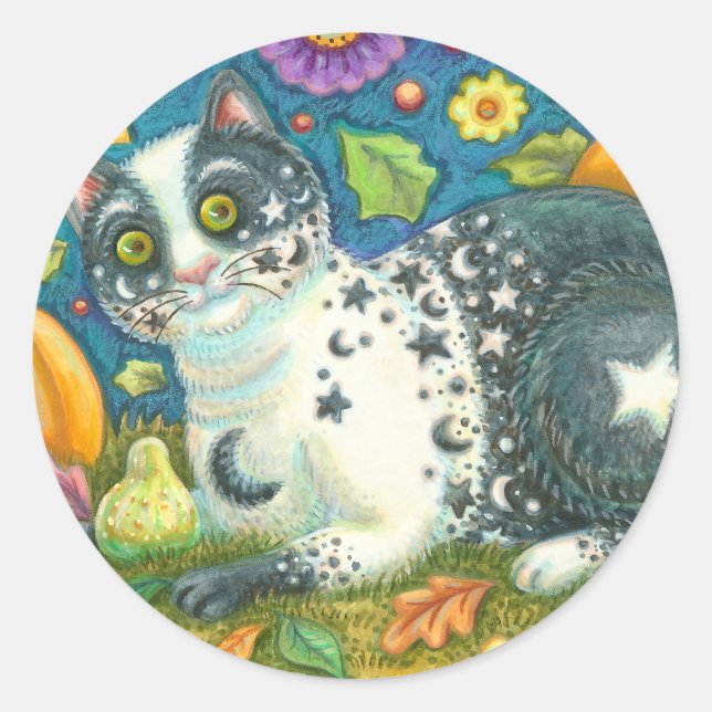 Adesivo MILKYWAY HALLOWEEN MYSTICAL CAT STICKER Round (Frente)
