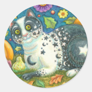 Adesivo MILKYWAY HALLOWEEN MYSTICAL CAT STICKER Round