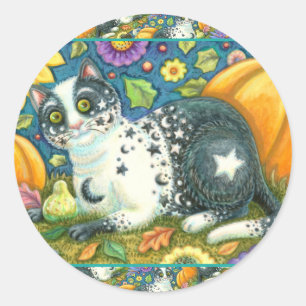 ADESIVO MILKYWAY, UM GATO MÍSTICO HALLOWEEN, LUA E ESTRELA