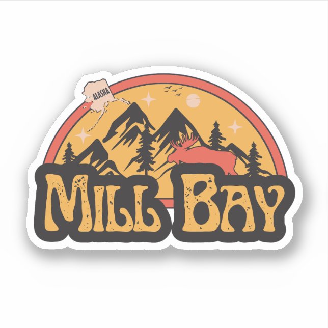 Adesivo Mill Bay, Alaska Sticker (Frente)
