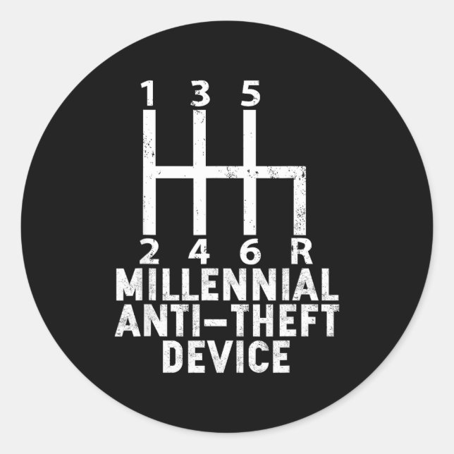 Adesivo Millennial Anti Theft Device _ Funny Stick Shift  (Frente)