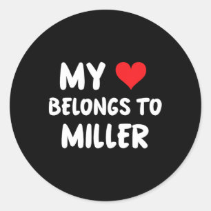 Adesivo Miller - Meu Coração Pertence A Miller - Amor