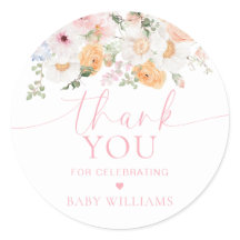 Millie Floral Chá de fraldas Obrigado Favor