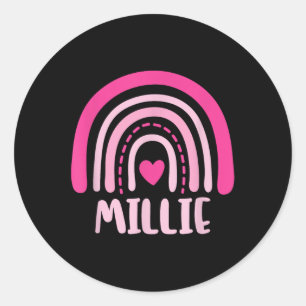Adesivo Millie Name Heart Cute Personalised Rainbow
