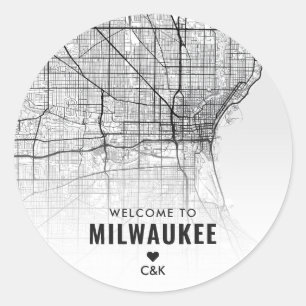 Adesivo Milwaukee, Mapa da Cidade de Minnesota Boas-vind