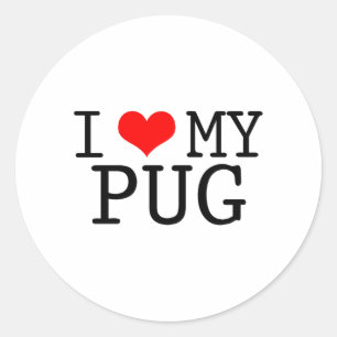 Adesivo Mim coração meu Pug