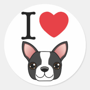 Adesivo Mim terrier de Boston do coração