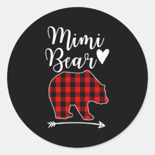 Adesivo Mimi Bear Black Red Xadrez Bear Vovó