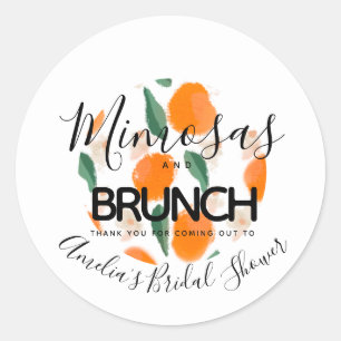 Adesivo Mimosa Brunch Desenhado à Mão  Chá de Noiva  