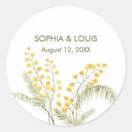 Adesivo Mimosa floresce casamento romântico