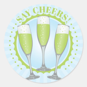 Adesivo Mimosa GreeChampagne Vidro clássico redondo