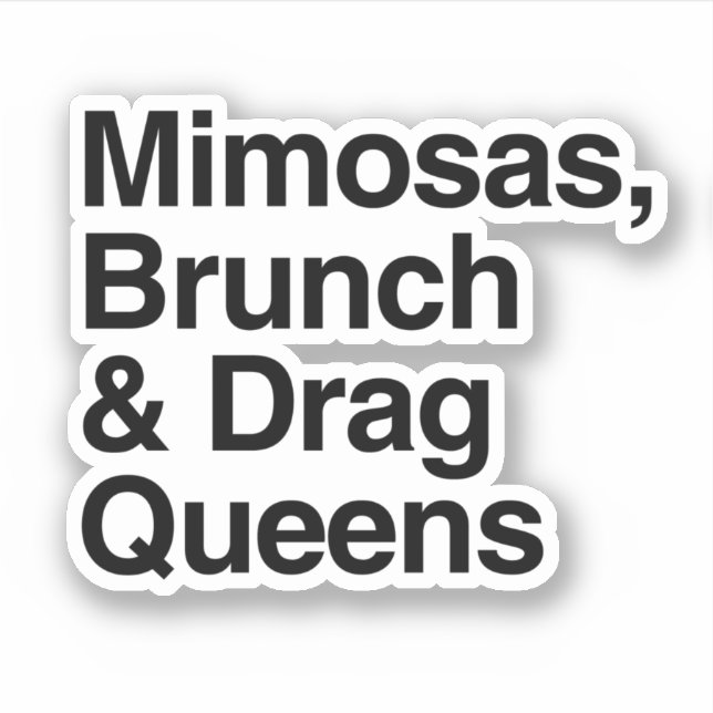 Adesivo Mimosas Brunch e Drag Queens (Frente)