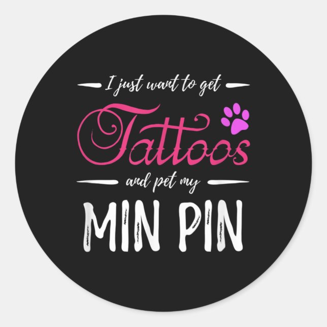 Adesivo Min Pin Dog Tattoo Miniature Pinscher Dog Mamãe Gi (Frente)