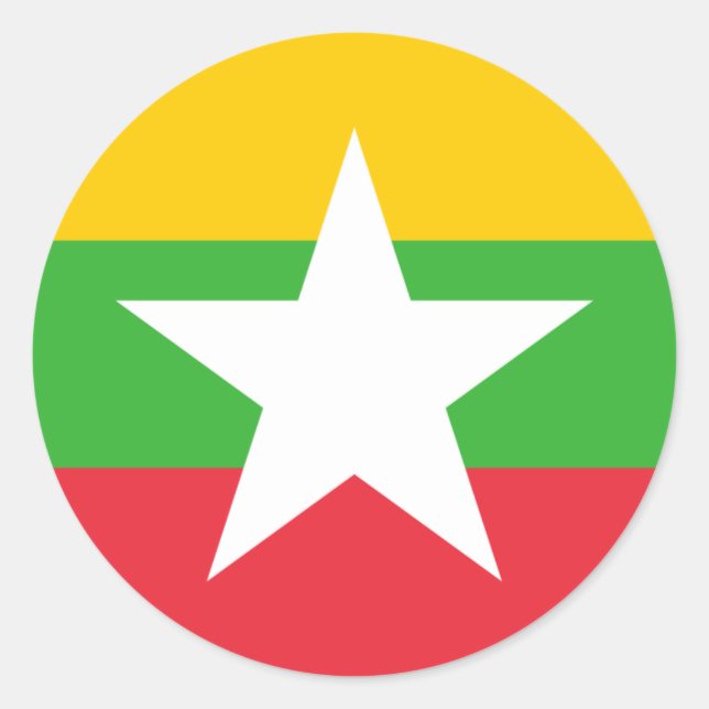 Adesivo Mina / Bandeira birmanesa, Bandeira de Myanmar / B (Frente)