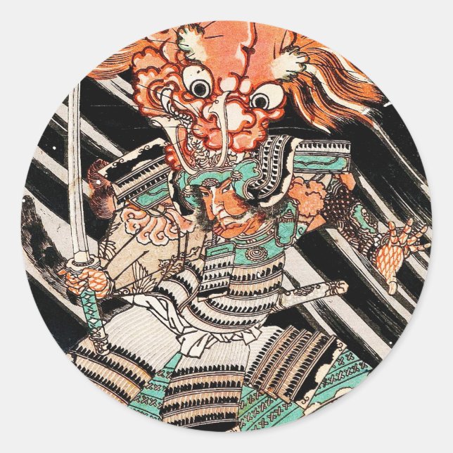 Adesivo Minamoto Yorimitsu Kuniyoshi Utagawa (Frente)