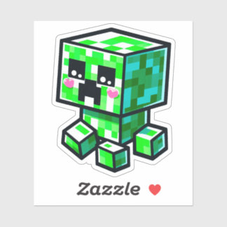 Adesivo Minecraft, Cute Creeper, Minecrafter, Chibi Kawaii