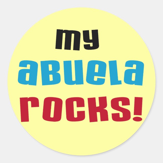 Adesivo Minha Abuela Rocks T-shirts e presentes (Frente)