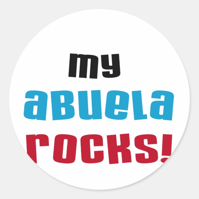 Adesivo Minha Abuela Rocks T-shirts e presentes (Frente)