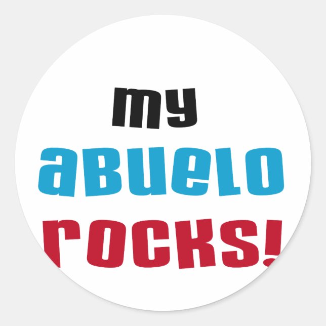 Adesivo Minha Abuelo Rocks T-shirts e presentes (Frente)